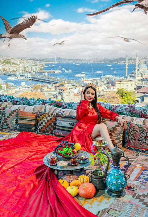 Terrace Shot with Bosphorus View